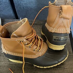 L.L. Bean Tan and Black Duck Boots